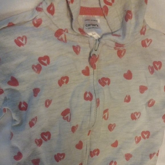 Carter's White and Red Sweatshirt with Heart Pattern​ - Picture 3 of 7